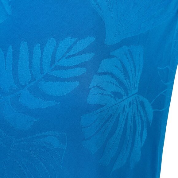 TOPSHOP Cowl Neck Bell Sleeve Tunic With Leaf Pattern Turquoise Size 2 NWOT - Picture 3 of 9